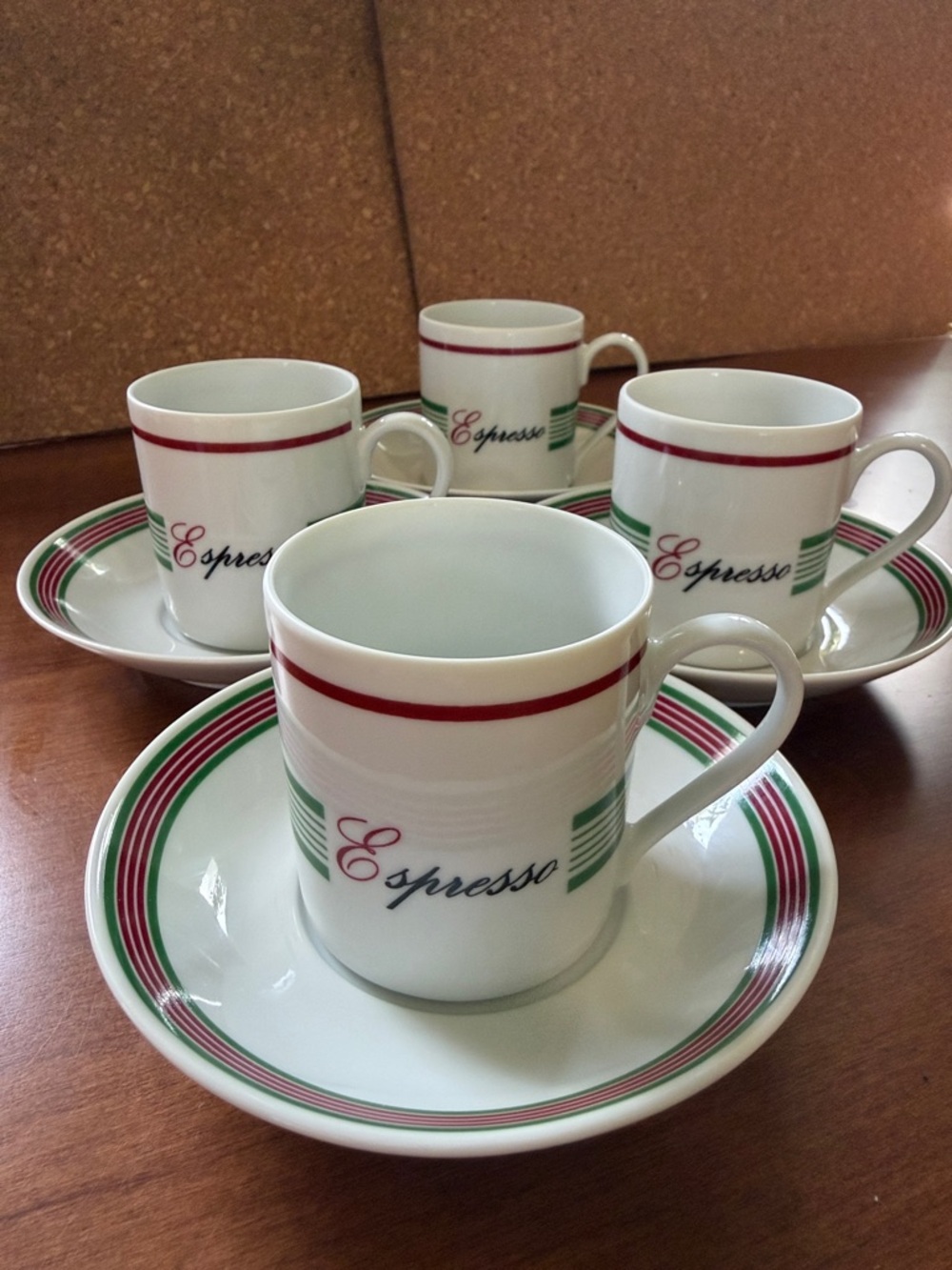 Crown Porcelain Prestige Espresso Cup And Saucer Set. Set of 4
